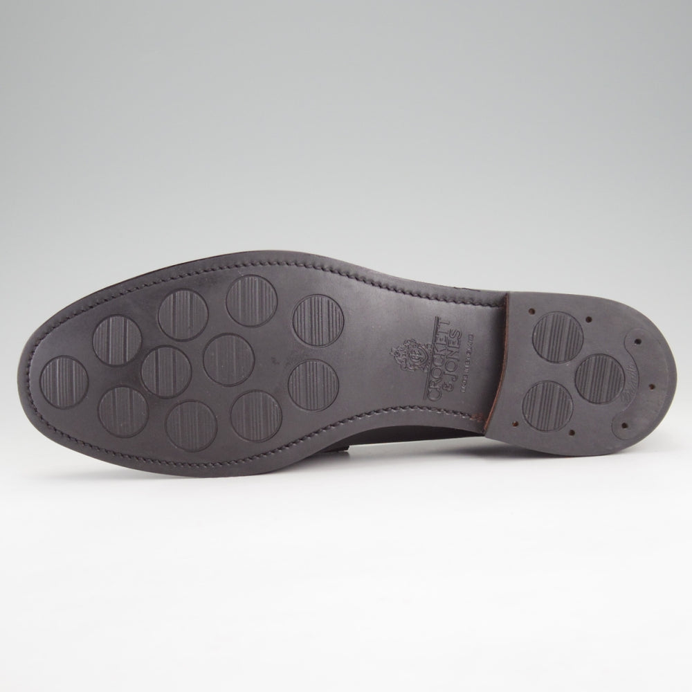 美品★クロケット&ジョーンズ 8.5E【定価￥121,000-★RICHMOND 2/376ラスト】コインローファー/シボ革/黒/メンズ/Crockett&Jones★n891