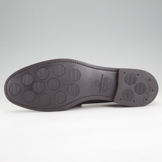 美品★クロケット&ジョーンズ 8.5E【定価￥121,000-★RICHMOND 2/376ラスト】コインローファー/シボ革/黒/メンズ/Crockett&Jones★n891