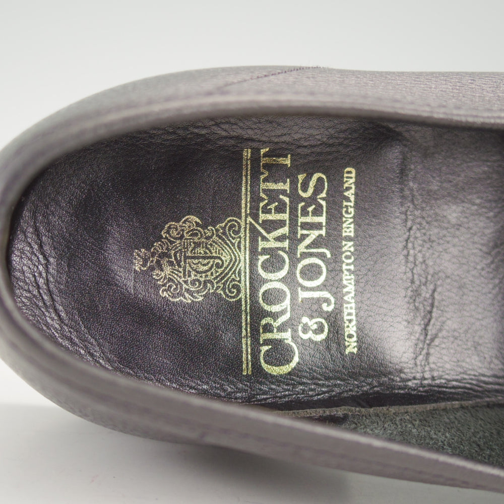 美品★クロケット&ジョーンズ 8.5E【定価￥121,000-★RICHMOND 2/376ラスト】コインローファー/シボ革/黒/メンズ/Crockett&Jones★n891