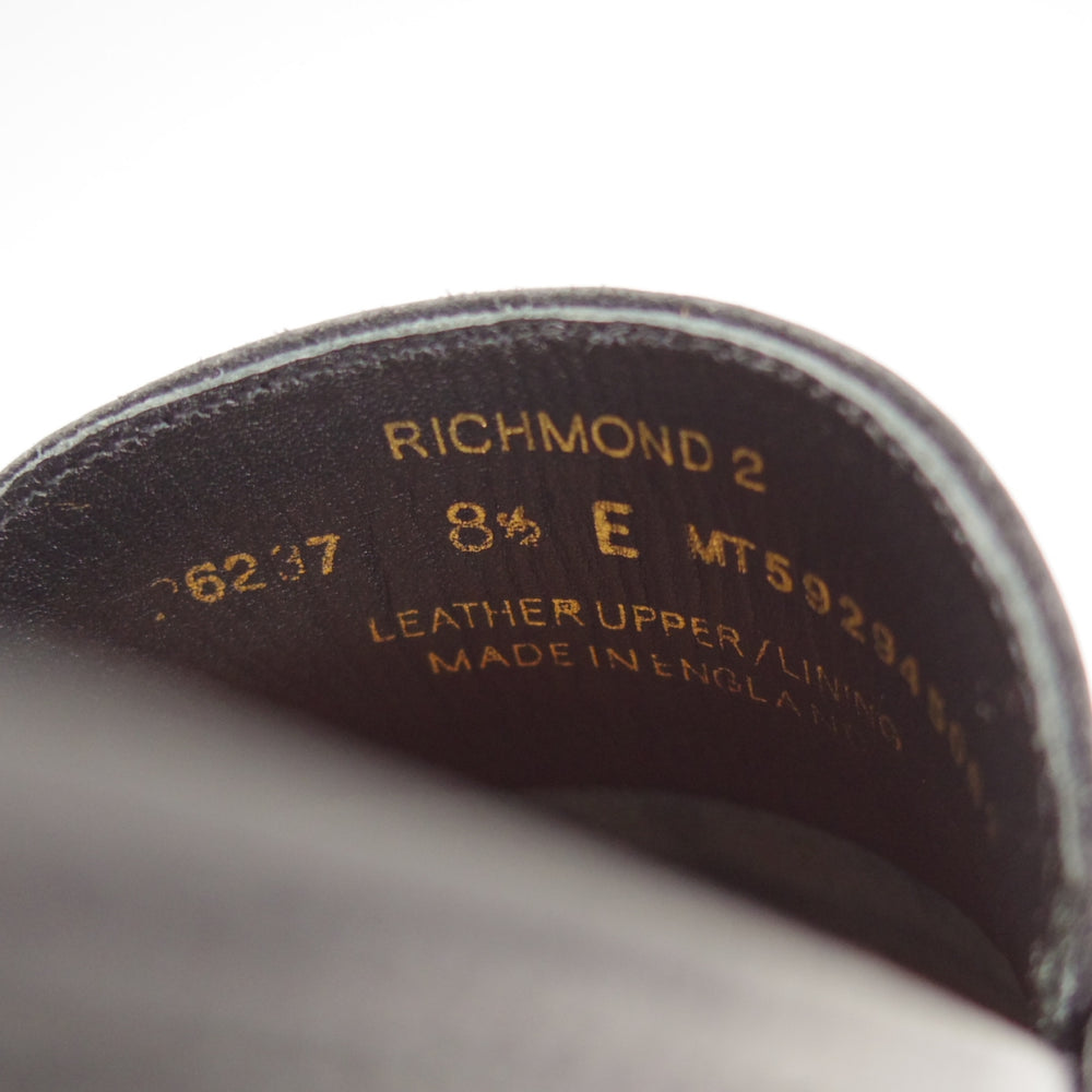 美品★クロケット&ジョーンズ 8.5E【定価￥121,000-★RICHMOND 2/376ラスト】コインローファー/シボ革/黒/メンズ/Crockett&Jones★n891