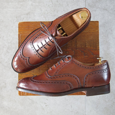 未使用★トリッカーズ SIZE 8【定価￥110,000-★フルブローグ/NORFLK】M6463/カーフ/濃茶/メンズ/Tricker's★p567