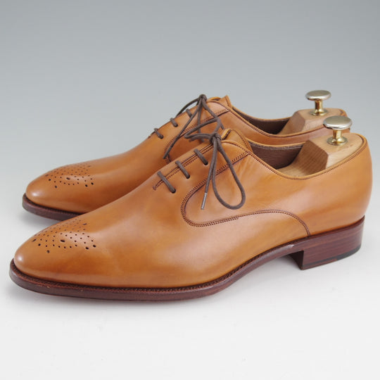 未使用★(スペイン製)カルミナ SIZE 7【グッドイヤーウェルテッド製法★オックスフォードシューズ/茶】カーフ/メンズ/CARMINA★n893