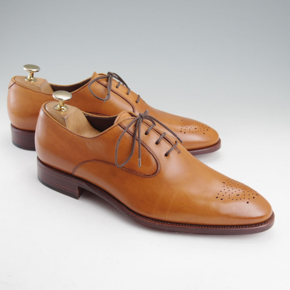 未使用★(スペイン製)カルミナ SIZE 7【グッドイヤーウェルテッド製法★オックスフォードシューズ/茶】カーフ/メンズ/CARMINA★n893