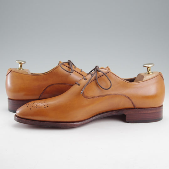 未使用★(スペイン製)カルミナ SIZE 7【グッドイヤーウェルテッド製法★オックスフォードシューズ/茶】カーフ/メンズ/CARMINA★n893