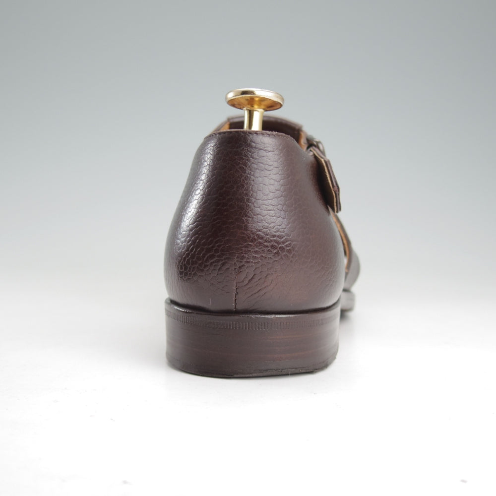 極上★(伊)F.LLIジャコメッティ SIZE 39.5【定価￥100,100-★グルカサンダル/FG166】FAUSTOラスト/グレインレザー/濃茶/メンズ★o422