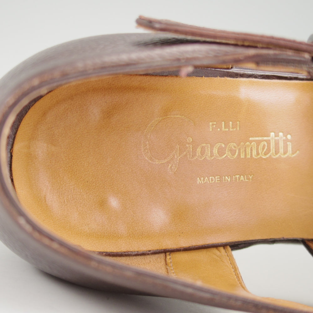 極上★(伊)F.LLIジャコメッティ SIZE 39.5【定価￥100,100-★グルカサンダル/FG166】FAUSTOラスト/グレインレザー/濃茶/メンズ★o422