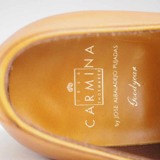 未使用★(スペイン製)カルミナ SIZE 7【グッドイヤーウェルテッド製法★オックスフォードシューズ/茶】カーフ/メンズ/CARMINA★n893