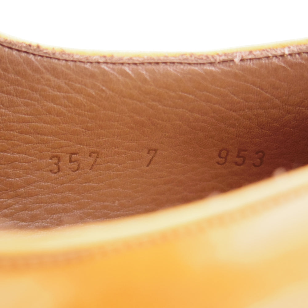 未使用★(スペイン製)カルミナ SIZE 7【グッドイヤーウェルテッド製法★オックスフォードシューズ/茶】カーフ/メンズ/CARMINA★n893