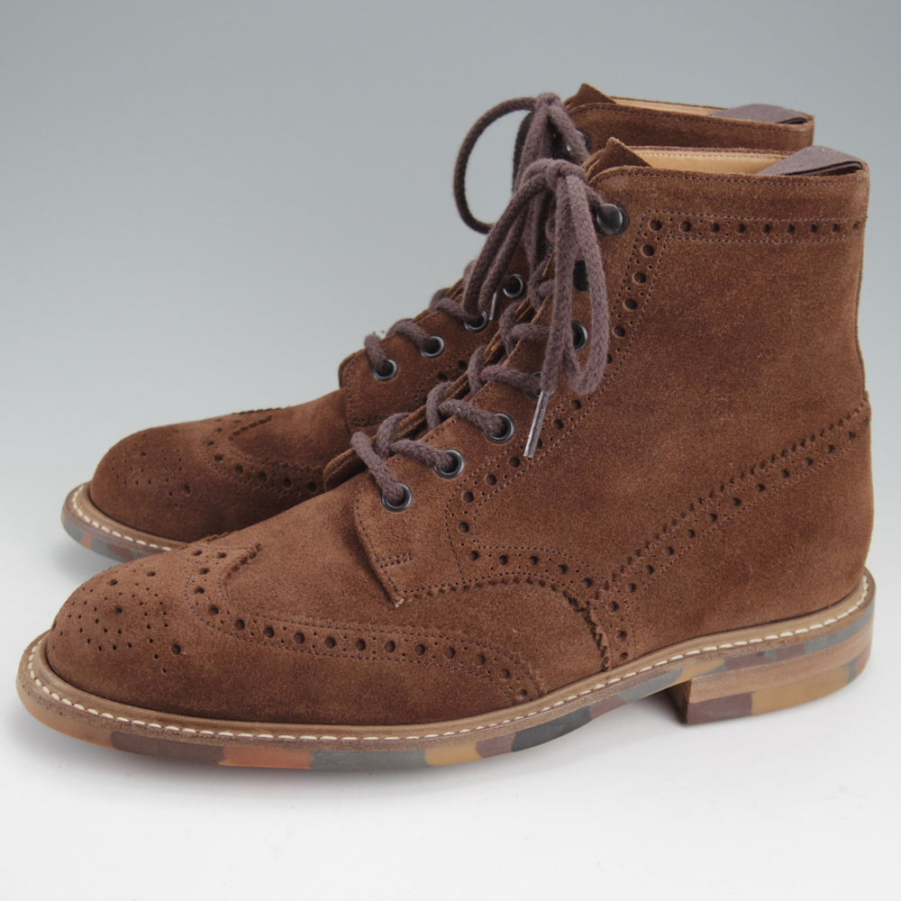 美品★チャーチ 70G/UK7【ダイナイトソール仕様★GRINDALE/レースアップブーツ】133ラスト/スエード/SIGAR/濃茶/メンズ/Church's★n894