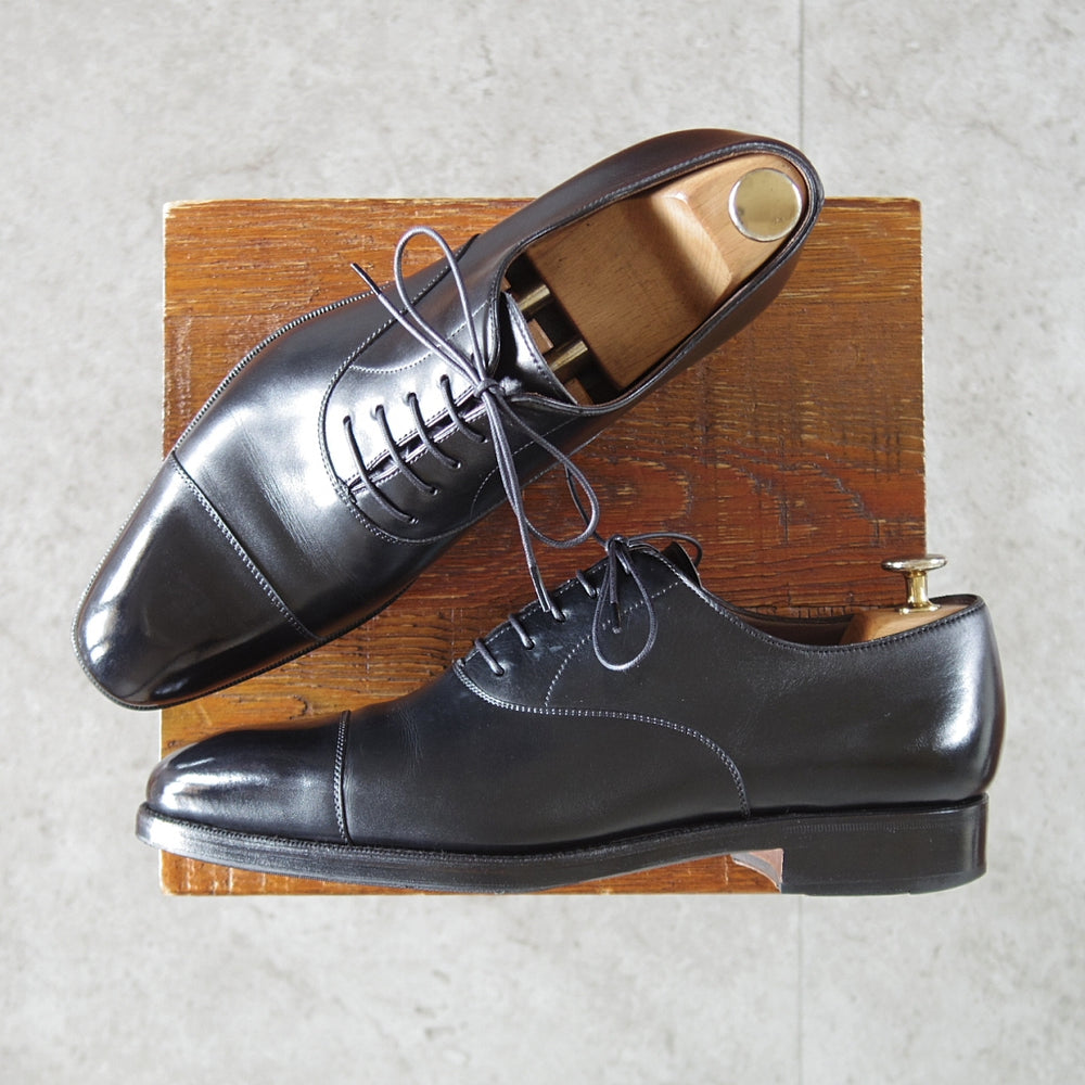 極上★(スペイン製)カルミナ SIZE 6.5【定価￥94,600-★ストレートチップ/80386】RAINラスト/カーフ/黒/メンズ/CARMINA★o984