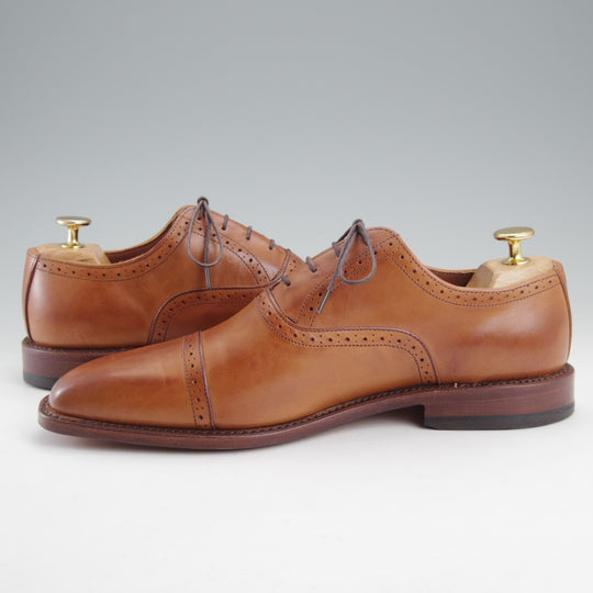 未使用★(米)アレンエドモンズ 8D【現行定価13万円以上★Evanston/クォーターブローグ】カーフ/茶/メンズ/ALLEN EDMONDS★n895