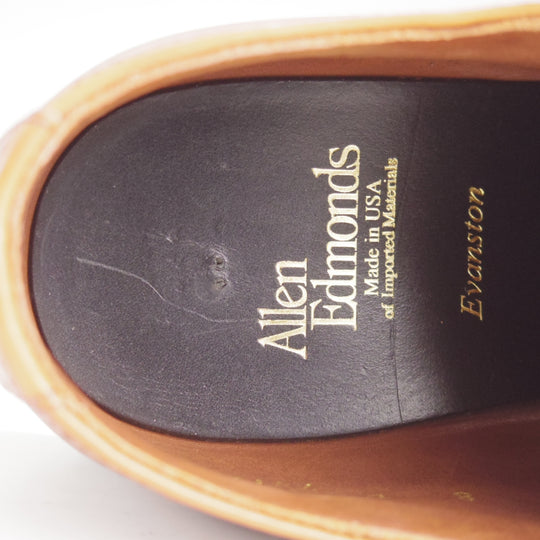 未使用★(米)アレンエドモンズ 8D【現行定価13万円以上★Evanston/クォーターブローグ】カーフ/茶/メンズ/ALLEN EDMONDS★n895