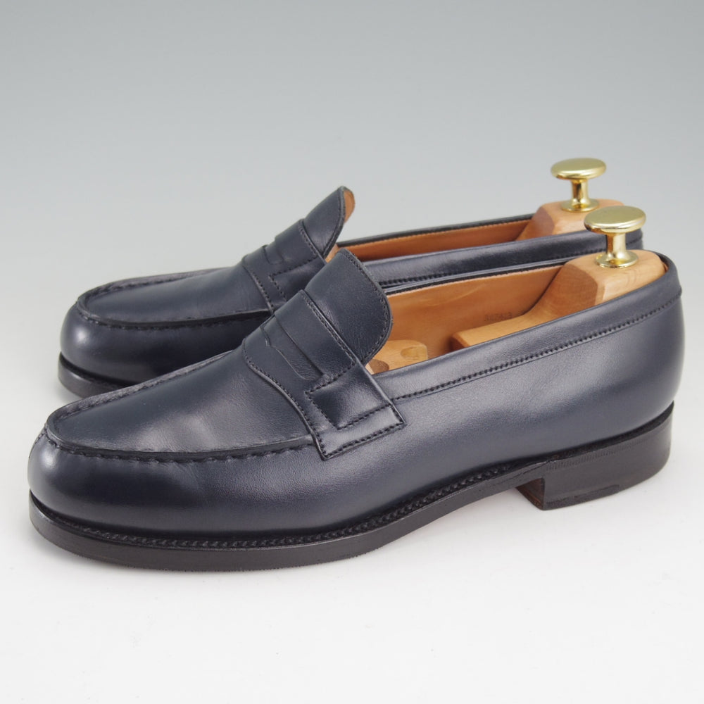 極上★J.M.ウエストン(レディース) 3C【現行定価￥156,200-★純正ツリー付/コインローファー/180】82ラスト/紺/Weston/ウェストン★n897