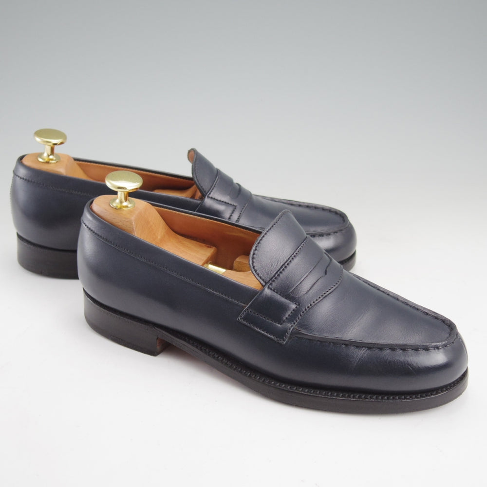 極上★J.M.ウエストン(レディース) 3C【現行定価￥156,200-★純正ツリー付/コインローファー/180】82ラスト/紺/Weston/ウェストン★n897