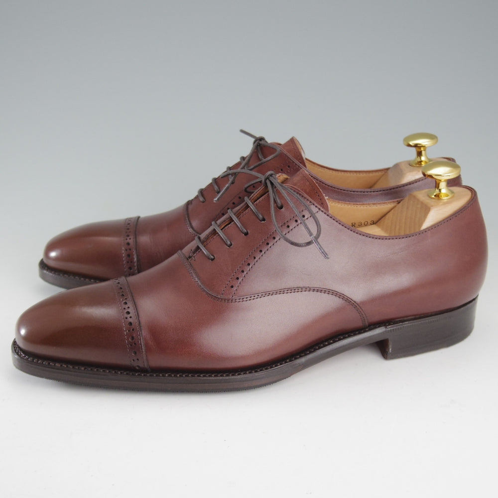 極上★三陽山長 SIZE 6【現行定価10万円程度★パンチドキャッップトゥ/R303ラスト】カーフ/濃茶/メンズ/Sanyo Yamacho★o980