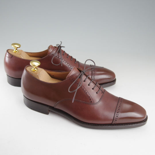 極上★三陽山長 SIZE 6【現行定価10万円程度★パンチドキャッップトゥ/R303ラスト】カーフ/濃茶/メンズ/Sanyo Yamacho★o980