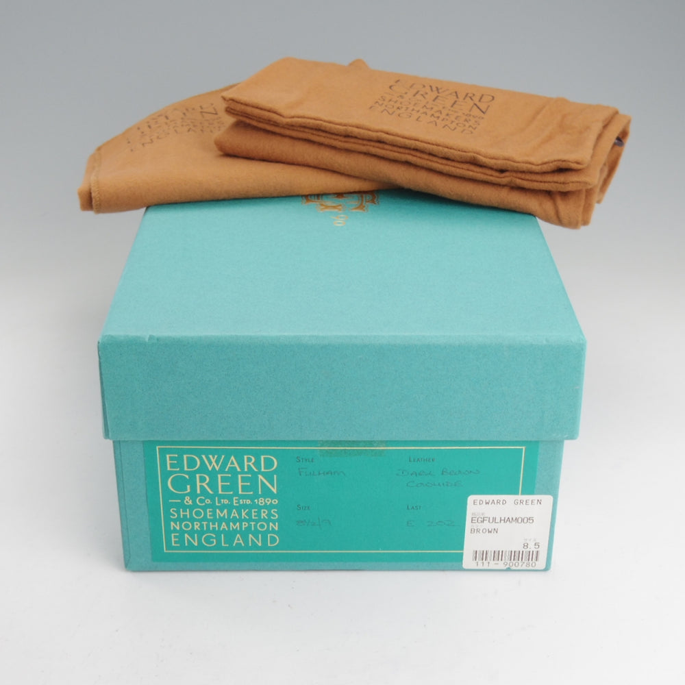 未使用★エドワードグリーン 8.5E【モデル定価￥258,500-★ドーバーのダブルモンクタイプ/FULHAM】202ラスト/濃茶/EDWARD GREEN★o427