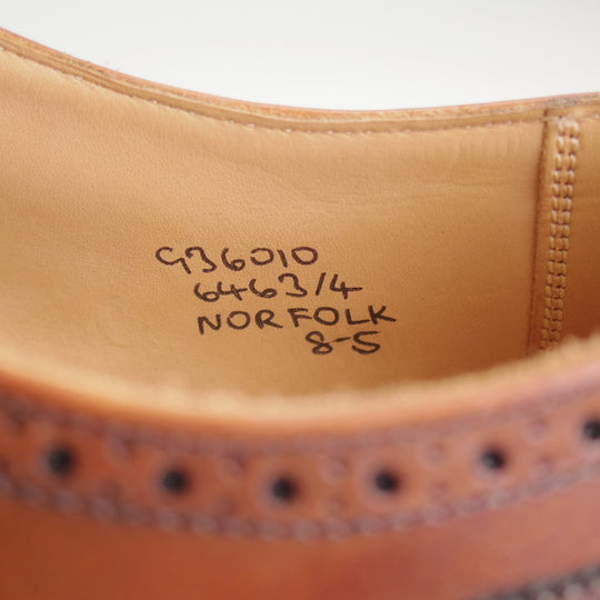 未使用★トリッカーズ SIZE 8【定価￥110,000-★フルブローグ/NORFLK】M6463/カーフ/濃茶/メンズ/Tricker's★p567