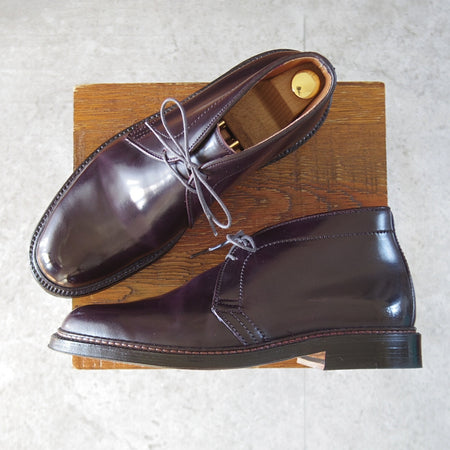 使用僅か★オールデン 7D【定価￥225,500-★コードバン仕様/1339】バリーラスト/チャッカブーツ/バーガンディー/赤茶/メンズ/ALDEN★o429