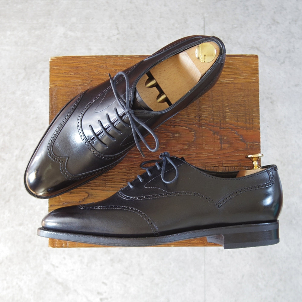 未使用★エドワードグリーン 7E【現行定価20万円以上★EDWARD/ブラインドブローグ】82ラスト/カーフ/黒/メンズ/EDWARD GREEN★o437