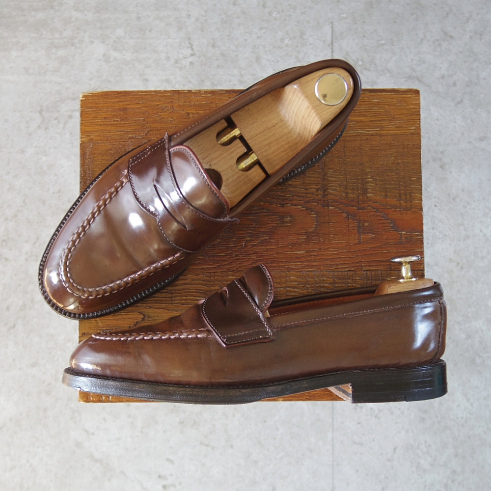 極上★オールデン 7D【貴重★ラベロ色/コードバン/ユナイテッドアローズ別注】96166/トムラスト/コインローファー/茶/メンズ/ALDEN★o439