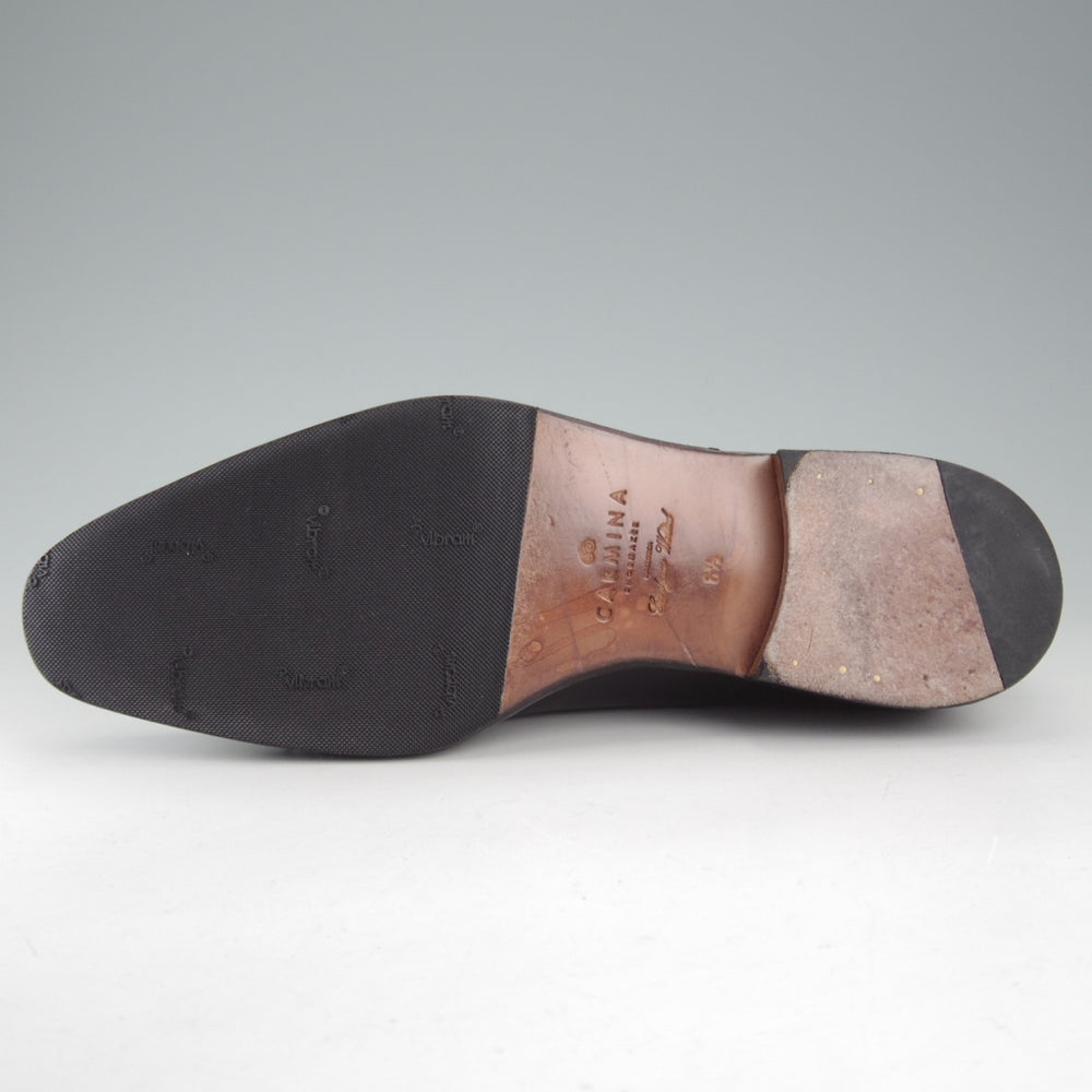 極上★(スペイン製)カルミナ SIZE 6.5【定価￥94,600-★ストレートチップ/80386】RAINラスト/カーフ/黒/メンズ/CARMINA★o984
