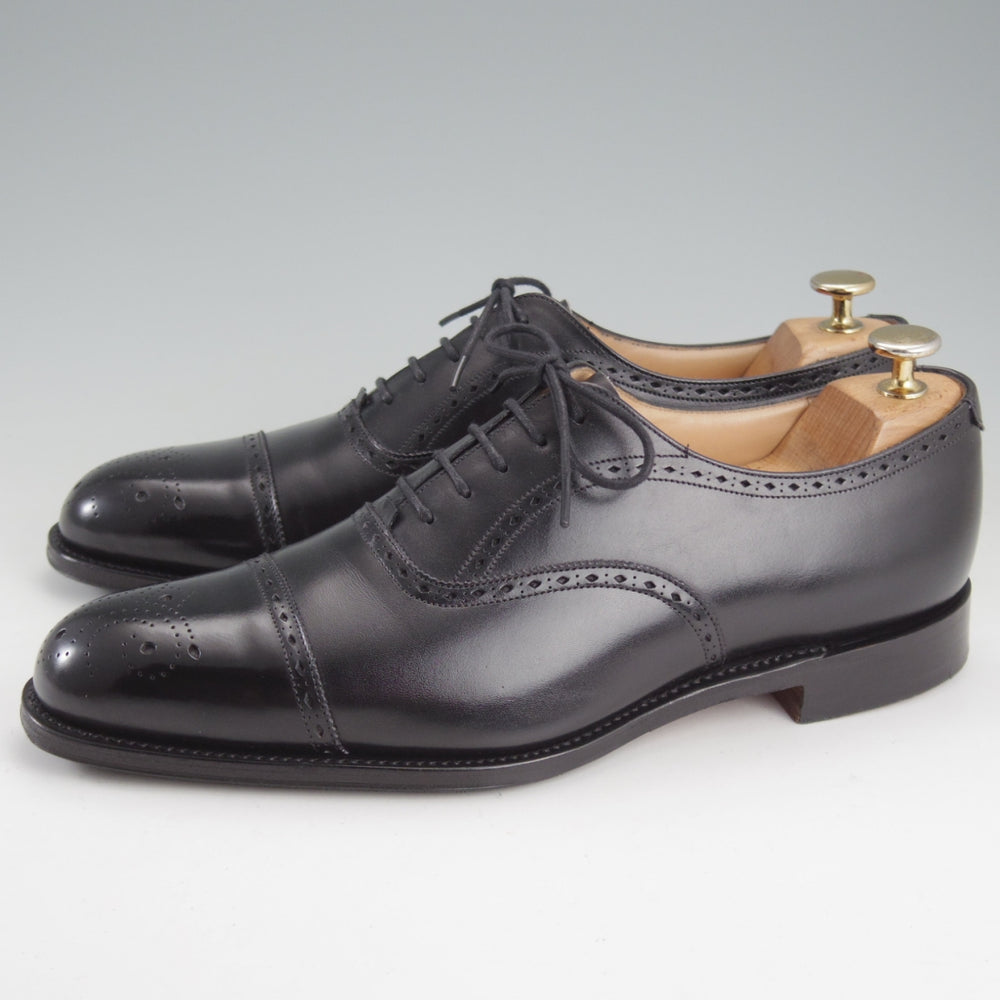 極美品★チャーチ 70F/UK7【現行5都市ロゴ★セミブローグ/WEYMOUTH】159ラスト/カーフ/黒/メンズ/Church's★o431