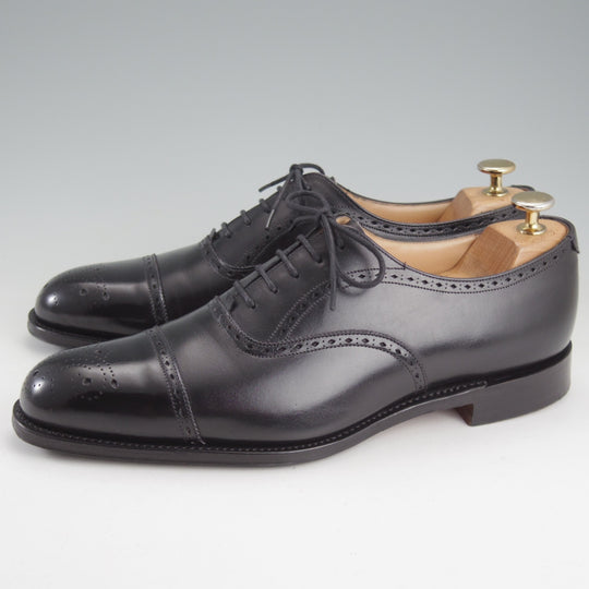 極美品★チャーチ 70F/UK7【現行5都市ロゴ★セミブローグ/WEYMOUTH】159ラスト/カーフ/黒/メンズ/Church's★o431
