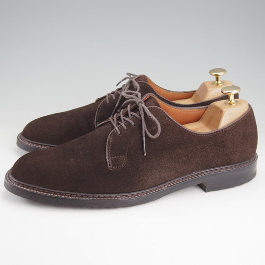 美品★オールデン 8D【現行定価17万円以上★プレーントゥ/N9401】バリーラスト/スエード/濃茶/メンズ/ALDEN★o434