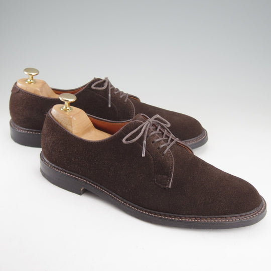 美品★オールデン 8D【現行定価17万円以上★プレーントゥ/N9401】バリーラスト/スエード/濃茶/メンズ/ALDEN★o434