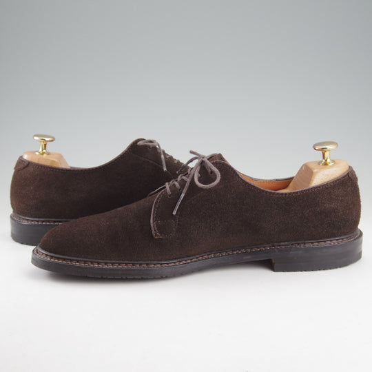 美品★オールデン 8D【現行定価17万円以上★プレーントゥ/N9401】バリーラスト/スエード/濃茶/メンズ/ALDEN★o434