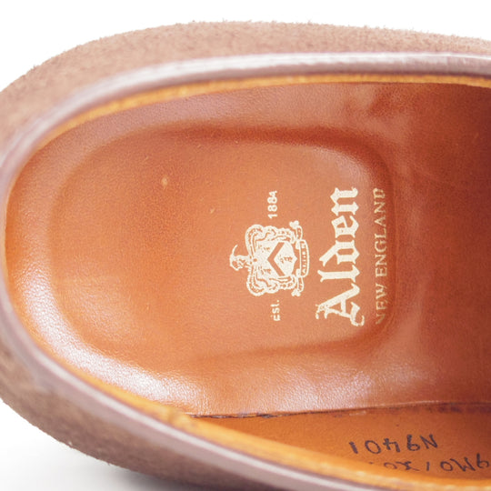 美品★オールデン 8D【現行定価17万円以上★プレーントゥ/N9401】バリーラスト/スエード/濃茶/メンズ/ALDEN★o434