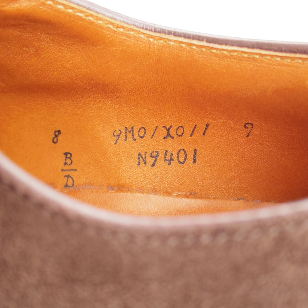 美品★オールデン 8D【現行定価17万円以上★プレーントゥ/N9401】バリーラスト/スエード/濃茶/メンズ/ALDEN★o434