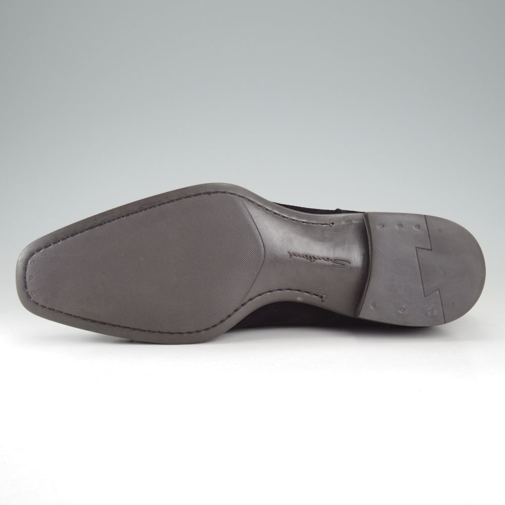 極美品★(伊)サントーニ SIZE 6【★ダブルモンク/黒】スエード/メンズ/Santoni★p576