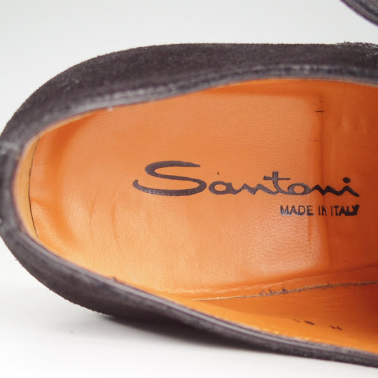 極美品★(伊)サントーニ SIZE 6【★ダブルモンク/黒】スエード/メンズ/Santoni★p576
