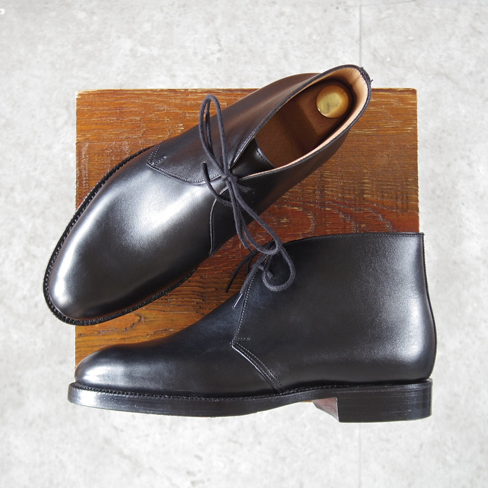 未使用★クロケット&ジョーンズ 5E【定価￥104,500-★マスターロイド/HINCKLEY/ハンドグレード】チャッカブーツ/黒/Crockett&Jones★p003