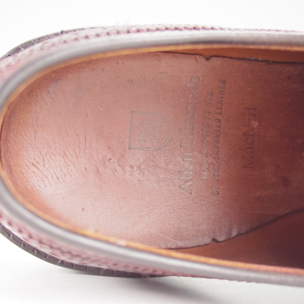 美品★(米)アレンエドモンズ 8.5D【現行定価24万円程度★コードバン仕様/MACNEIL】ロングウイング/赤茶/メンズ/ALLEN EDMONDS★o992