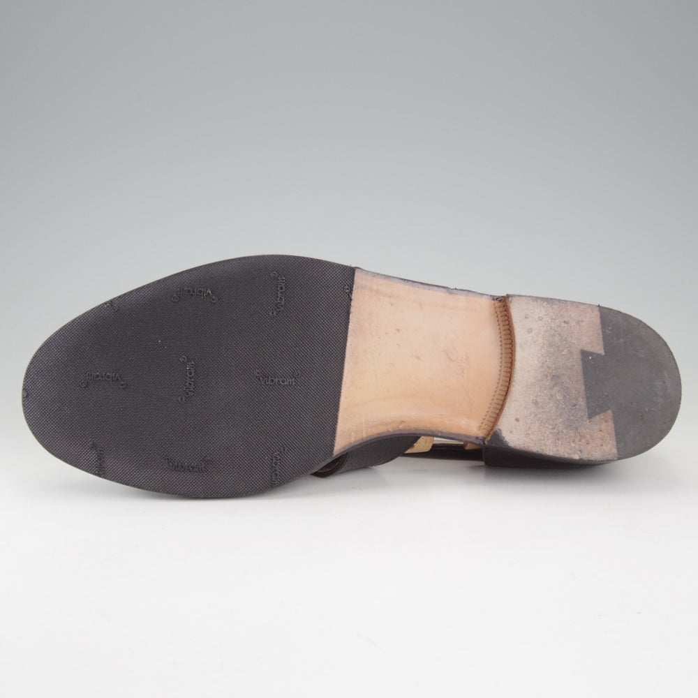 極上★(伊)F.LLIジャコメッティ SIZE 40.5【定価￥100,100-★グルカサンダル/FG166】FAUSTOラスト/グレインレザー/黒/Giacometti★p579