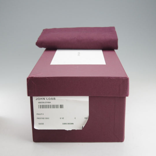 未使用★ジョンロブ 6.5E【定価￥349,800-★フィリップ2/Philip2/プレステージライン】7000ラスト/スエード/濃茶/JOHN LOBB★o441