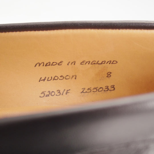 美品★(英)チーニー 8F【定価￥97,900-★HUDSON/ハドソン】5203ラスト/コインローファー/カーフ/黒/メンズ/CHEANEY★p583