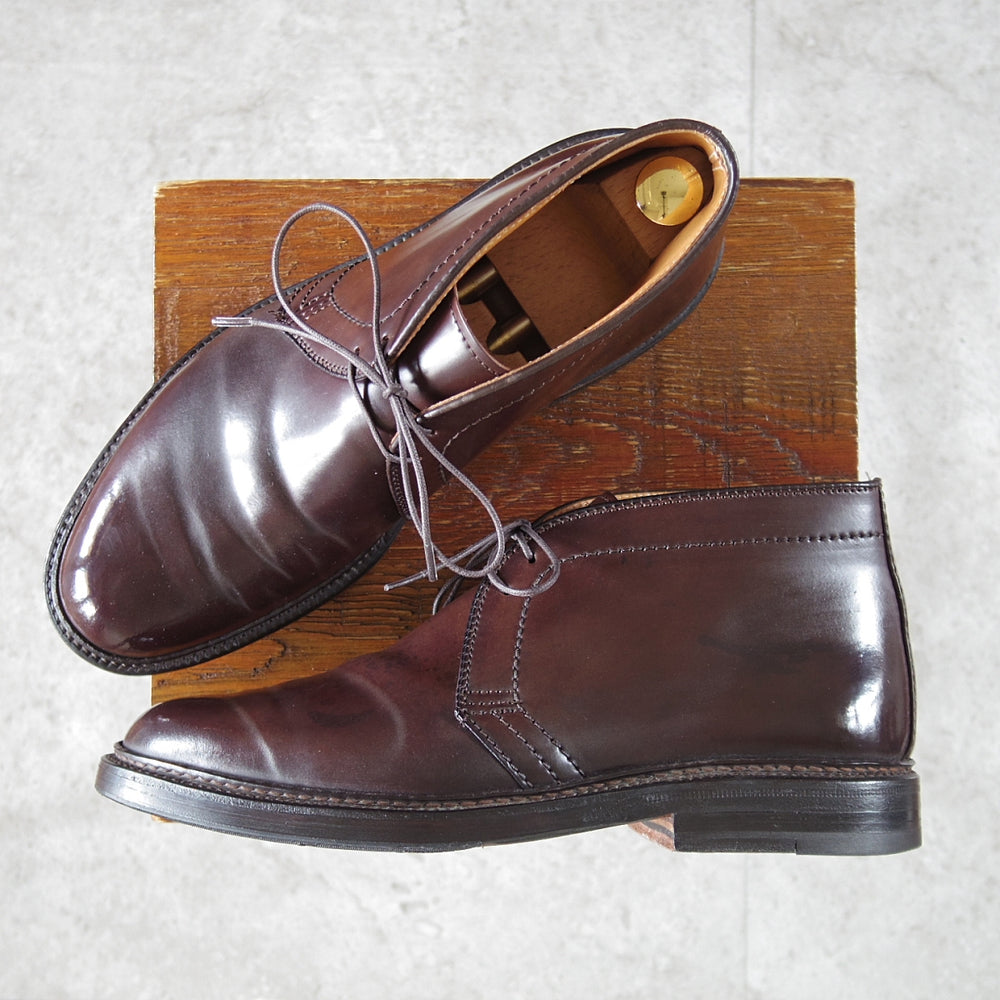 美品★オールデン 7E【定価￥225,500-★コードバン仕様/1339】バリーラスト/チャッカブーツ/バーガンディー/赤茶/メンズ/ALDEN★n927