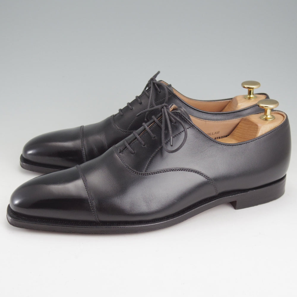 極美品★クロケット&ジョーンズ 7.5E【定価￥132,000-★HALLAM/348ラスト】ハラム/ストレートチップ/カーフ/黒/Crockett&Jones★n925