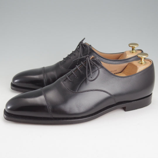 極美品★クロケット&ジョーンズ 7.5E【定価￥132,000-★HALLAM/348ラスト】ハラム/ストレートチップ/カーフ/黒/Crockett&Jones★n925