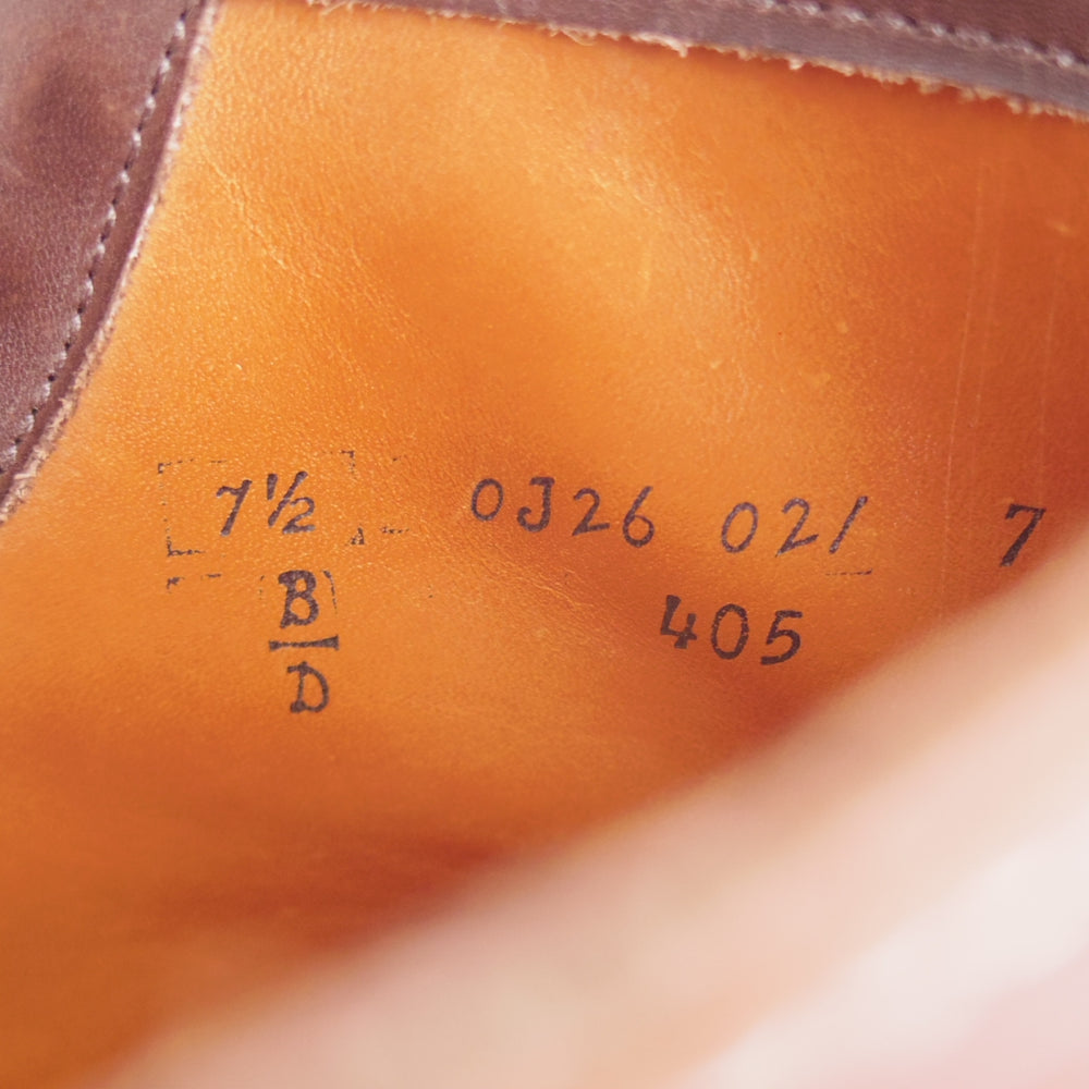 極美品★オールデン 7.5D【定価￥174,900-★インディーブーツ/405】トゥルーバランスラスト/コルクソール/カーフ/茶/メンズ/ALDEN★o453