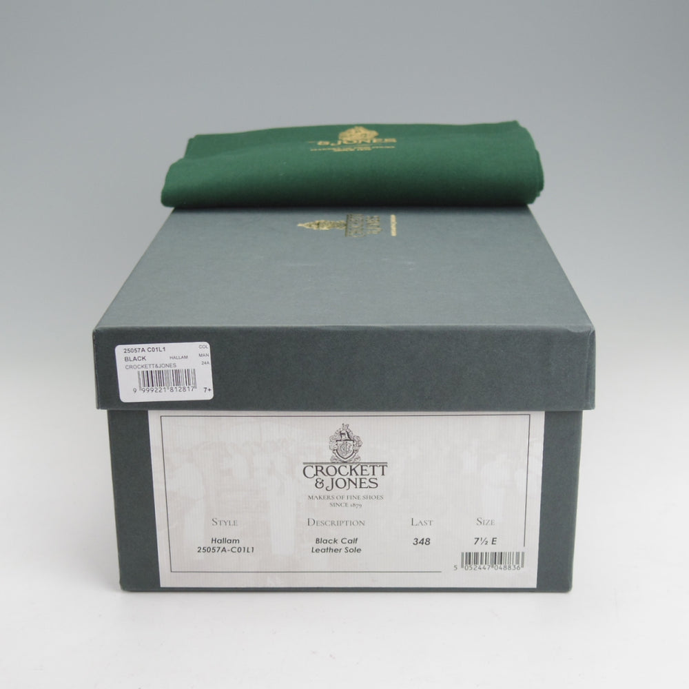 極美品★クロケット&ジョーンズ 7.5E【定価￥132,000-★HALLAM/348ラスト】ハラム/ストレートチップ/カーフ/黒/Crockett&Jones★n925
