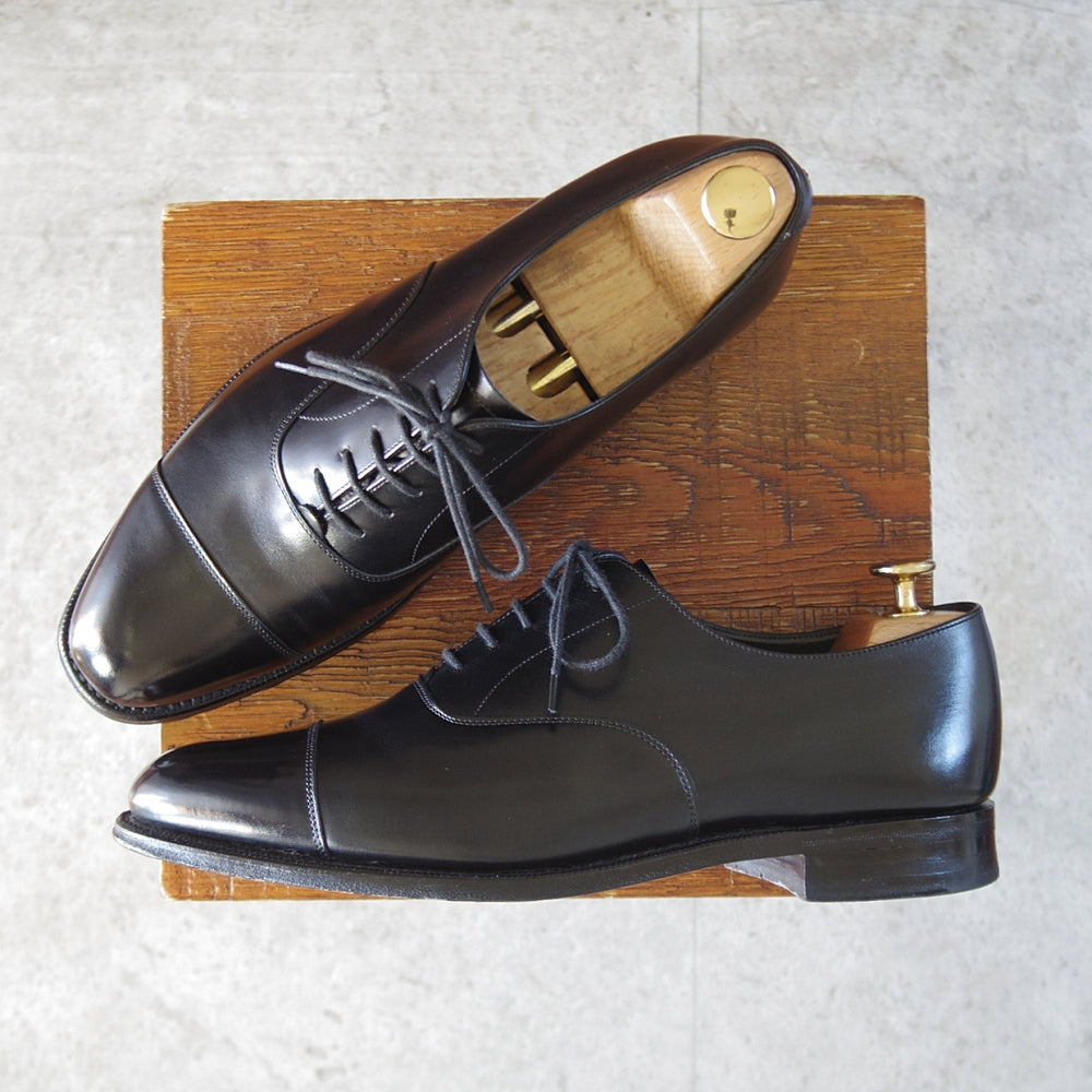 極美品★(英)チーニー 7.5F【グッドイヤーウェルテッド製法★トゥモローランド別注/ストレートチップ】カーフ/黒/メンズ/CHEANEY★o445