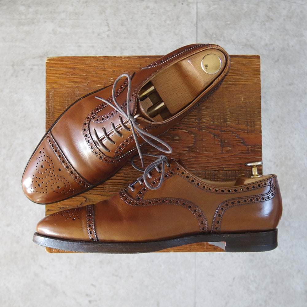 ★クロケット&ジョーンズ 6.5E【同系モデル定価￥143,000-★WESTFIELD/セミブローグ】341ラスト/茶/メンズ/Crockett&Jones★o450