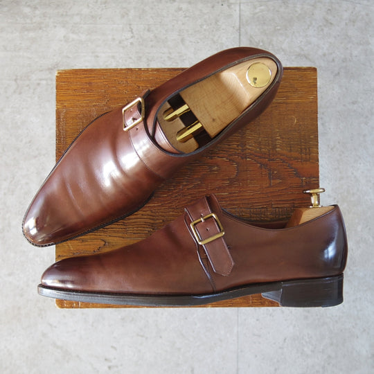 極上★(英)ガジアーノ&ガーリング 7E【現行定価20万円以上★REGENCY/DECOラスト】モンクストラップ/カーフ/濃茶/GAZIANO&GIRLING★o451