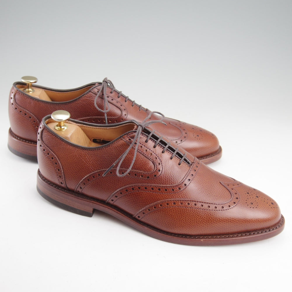 未使用★(米)アレンエドモンズ 8.5D【現行定価13万円程度★McClain/フルブローグ】マクレーン/シボ革/茶/メンズ/ALLEN EDMONDS★n928