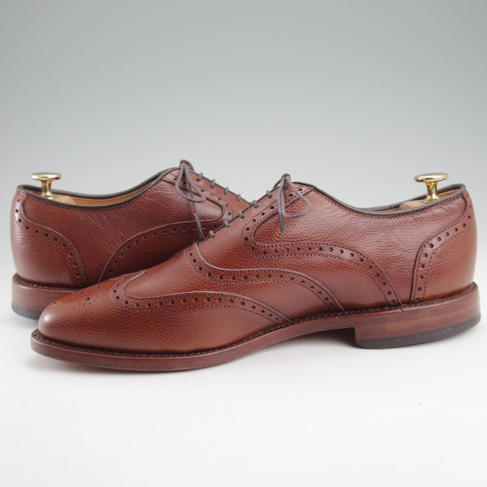 未使用★(米)アレンエドモンズ 8.5D【現行定価13万円程度★McClain/フルブローグ】マクレーン/シボ革/茶/メンズ/ALLEN EDMONDS★n928